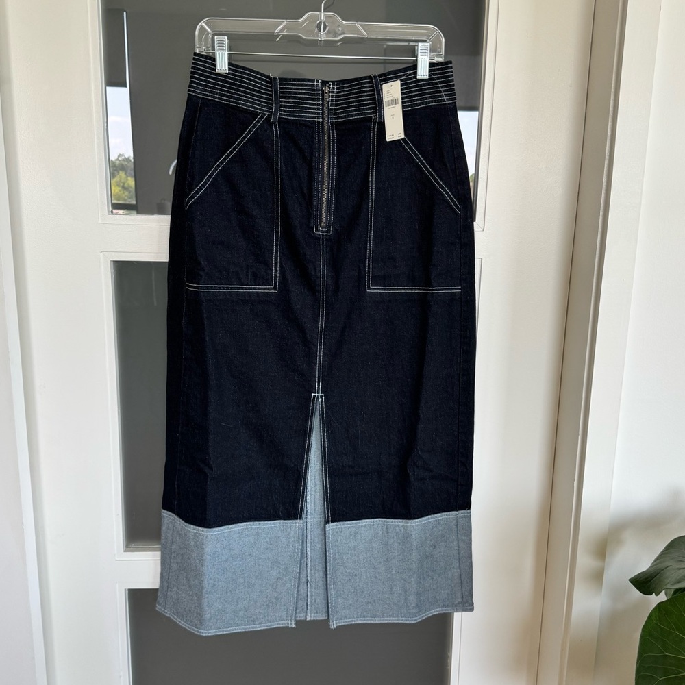 NWT Anthropologie Two-Tone Denim Pencil Skirt